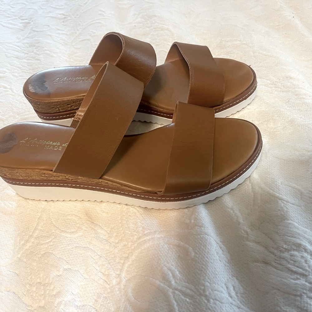 Women’s slip on leather sandals